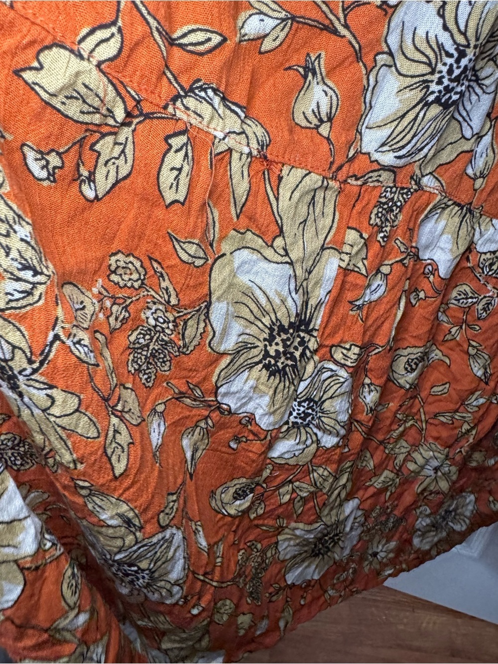 Kori Orange Floral Maxi Slip Dress with Adjustable Spaghetti Straps - Picture 7 of 10